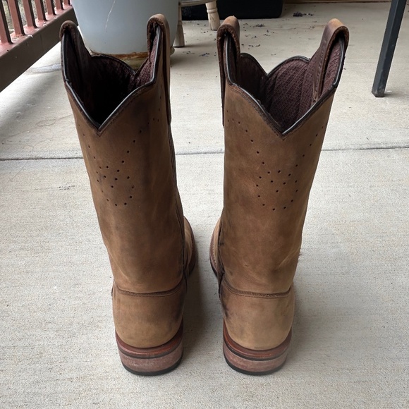 Redhead Western Boots Cowgirl Cowboy Genuine Real Leather Brown Tan 7.5 - Picture 4 of 10
